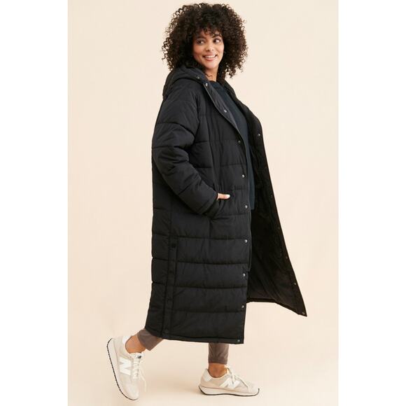 NWT Free People Universal Standard Everest Puffer Jacket XL 14/16 Hooded Black - Picture 1 of 7